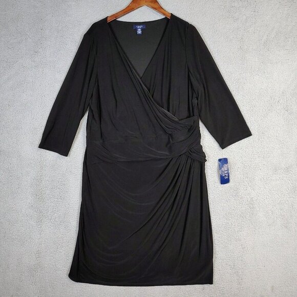 Chaps Faux Wrap Dress Wrap Dress Chaps Surplice Empire Evening Dress  Surplice Dress